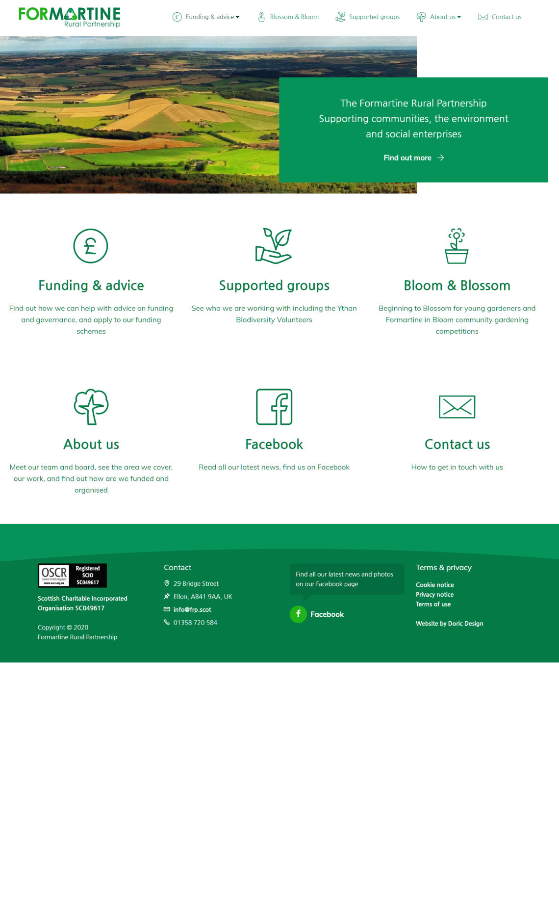 Homepage of the Formartine Rural Partnership
